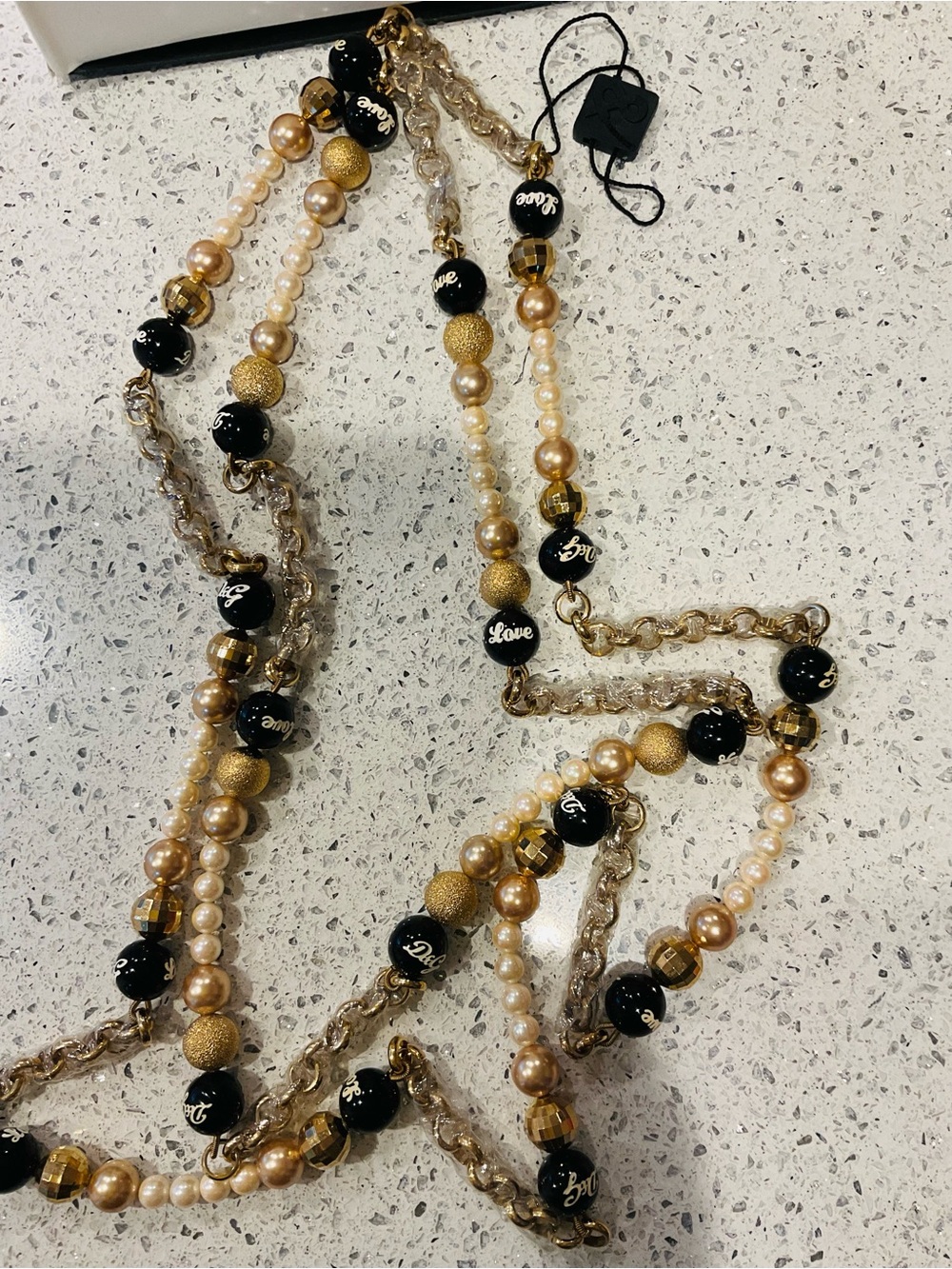 New D&G Double Strand Faux Pearl Necklace
